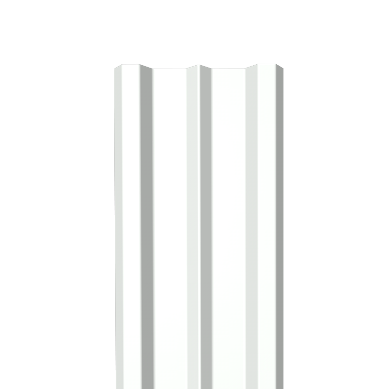 Металлический штакетник Гладкий полиэстер RAL 9003 (Белый) 2500*100*0,5 односторонний Прямой