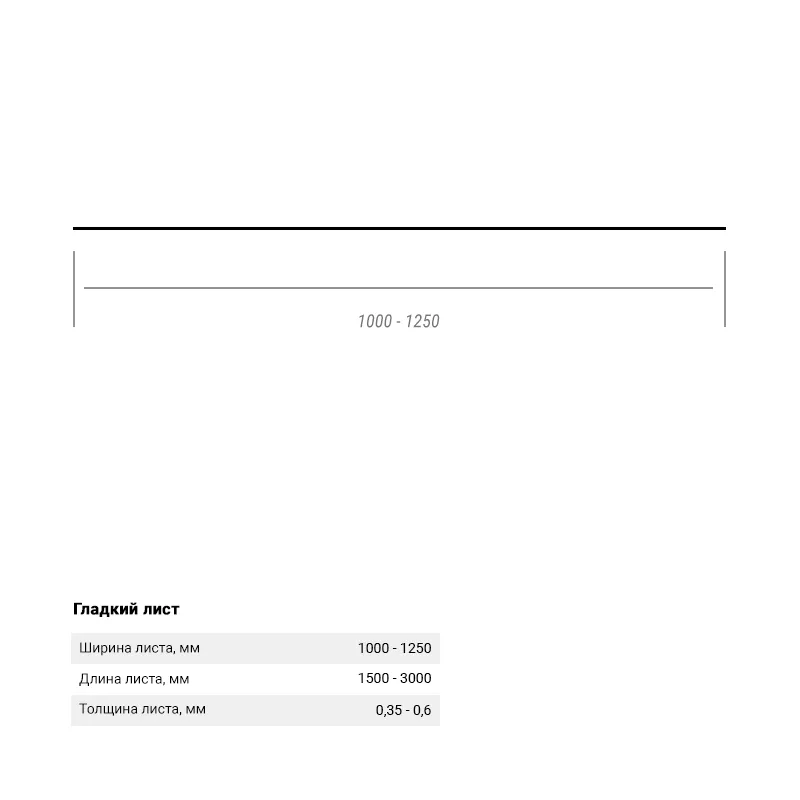 Гладкий лист Zn 1500*1250*0,4 односторонний